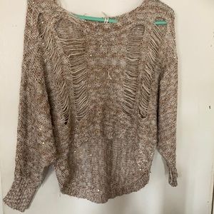 Gold and  beige crop top sweater women size M/L